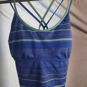 Nike Striped Sports Bra with Crisscross Straps